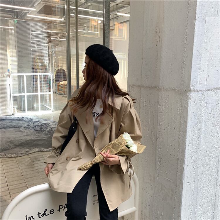 INSスタイル トレンチコート 春秋 新品 ゆったりする 中・長セクション コート