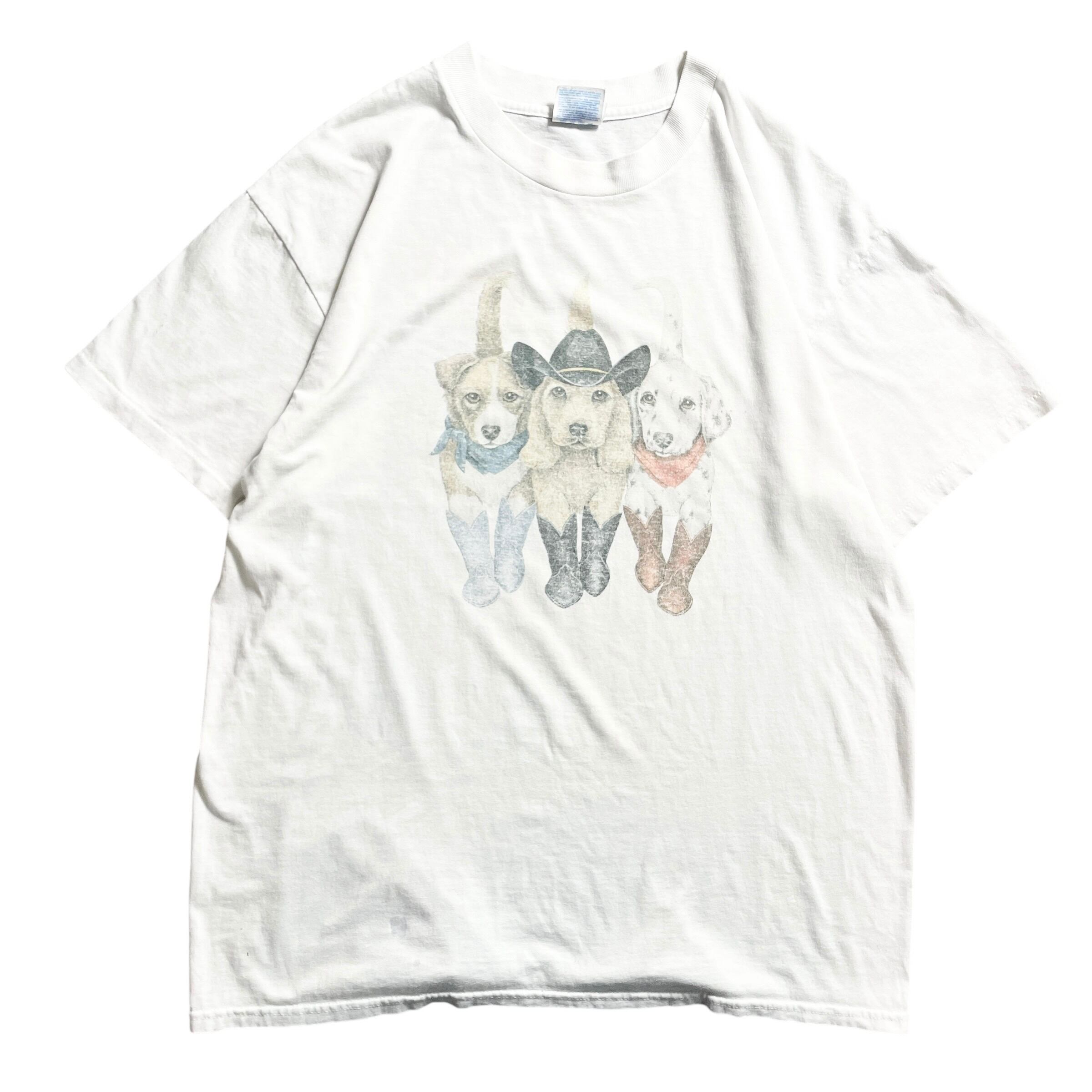 90s USA製 犬 イヌ アニマル 両面 vintage T-shirt