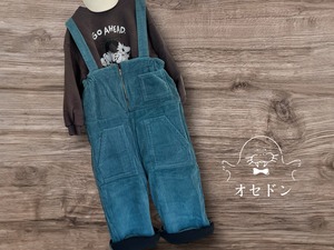 【Banana J】コーデュロイオーバーオール ブルー 120〜130cm 241208