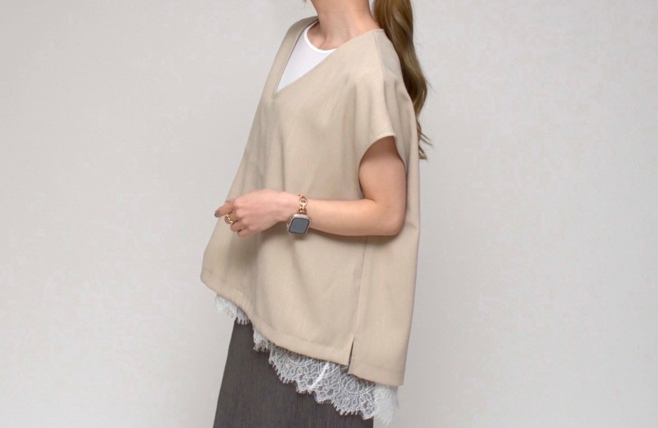 praia リネンライク　ストレッチベスト　LEQ2626