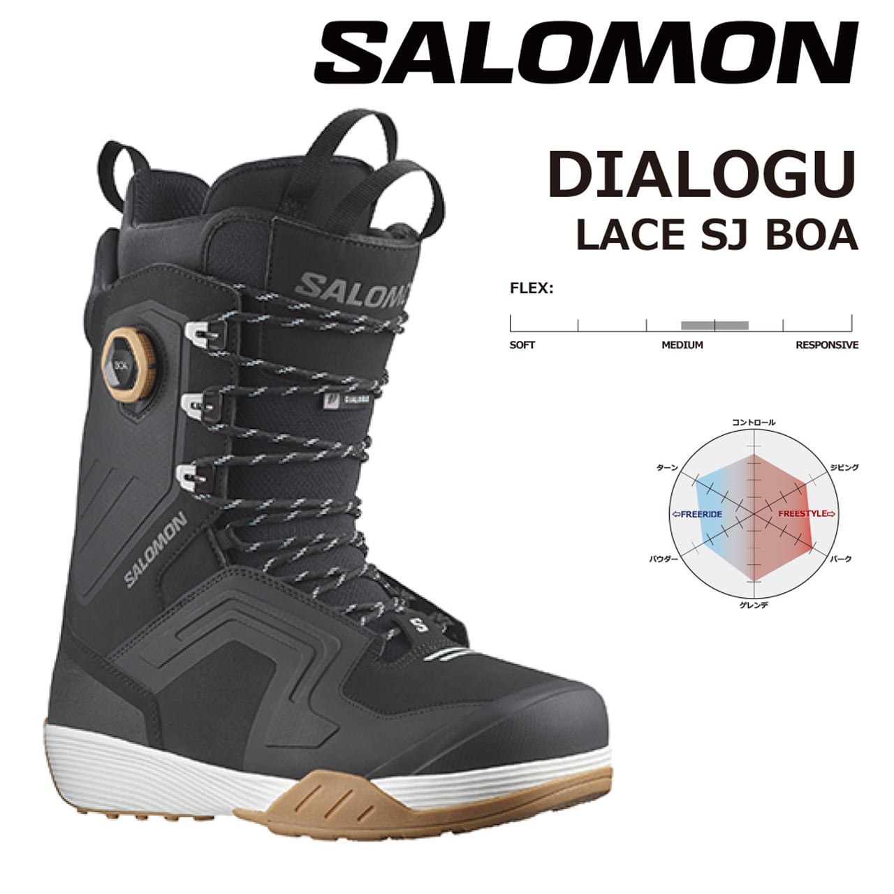 23-24年モデル . SALOMON .『 DIALOGUE LACE SJ BOA 』. BLACK ...