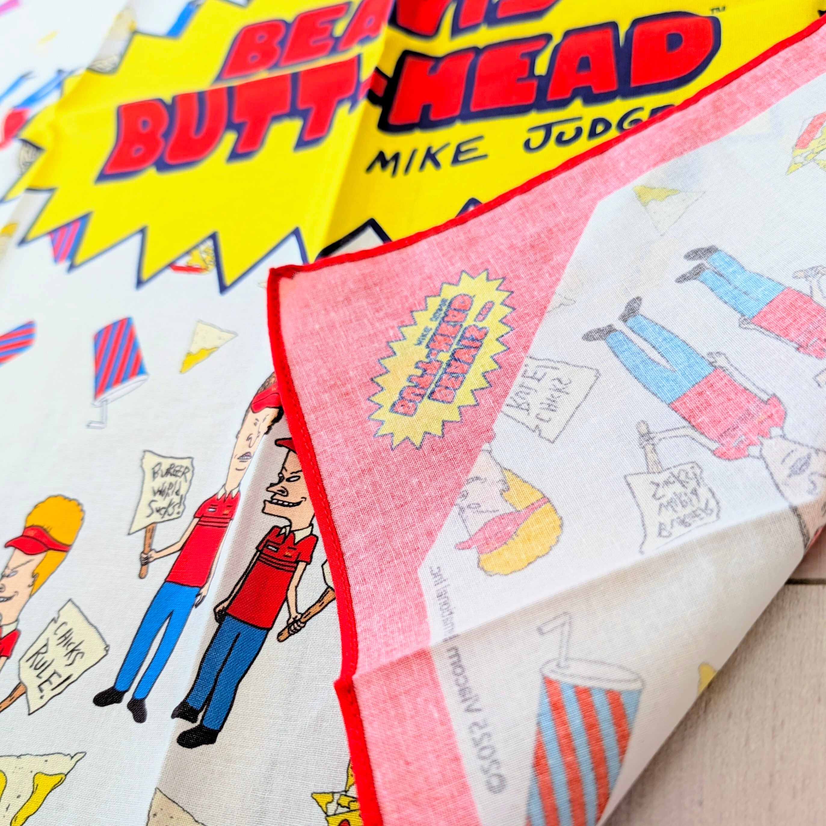 【 BEAVIS AND BUTT-HEAD（ ビーバス・アンド・バットヘッド ）】バンダナ / ランチクロス / MTV 〚アメリカン雑貨 アメトイ〛