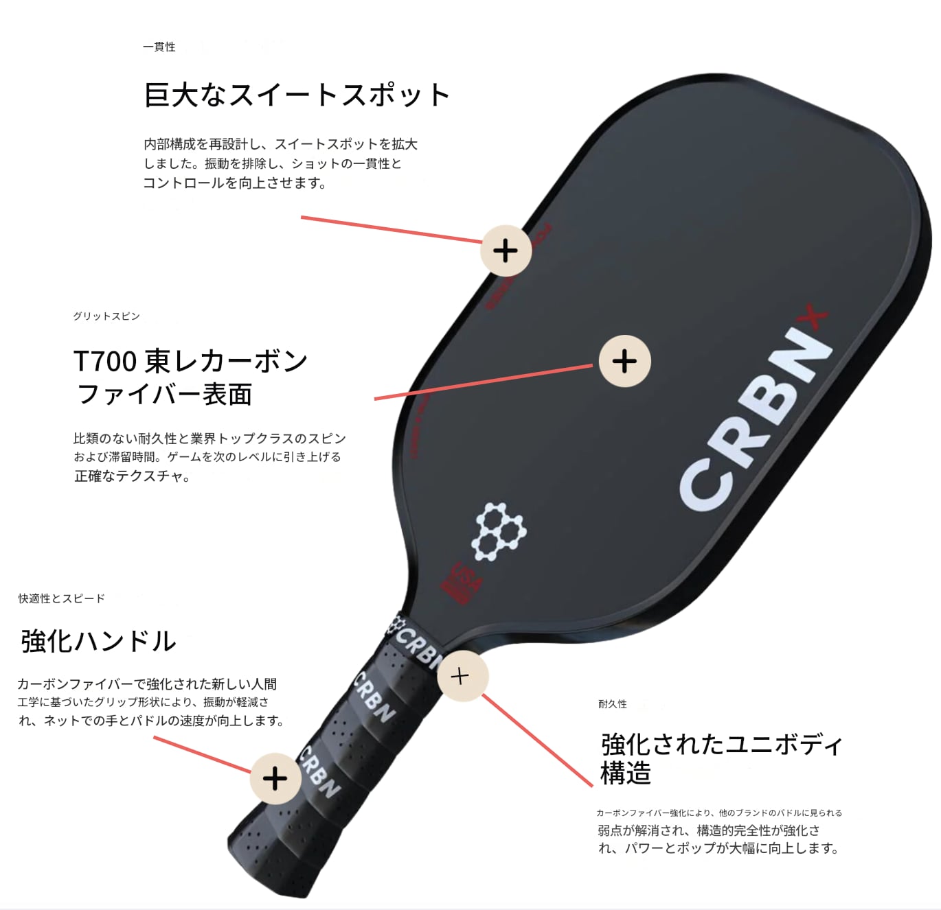 Amazon | ピックルボールパドル – カーボンファイバー表面