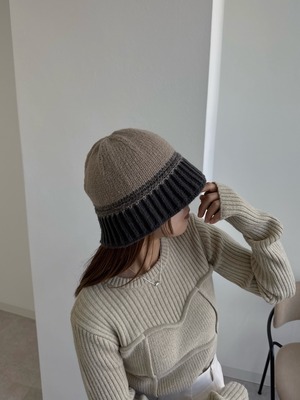 wide brim knit hat