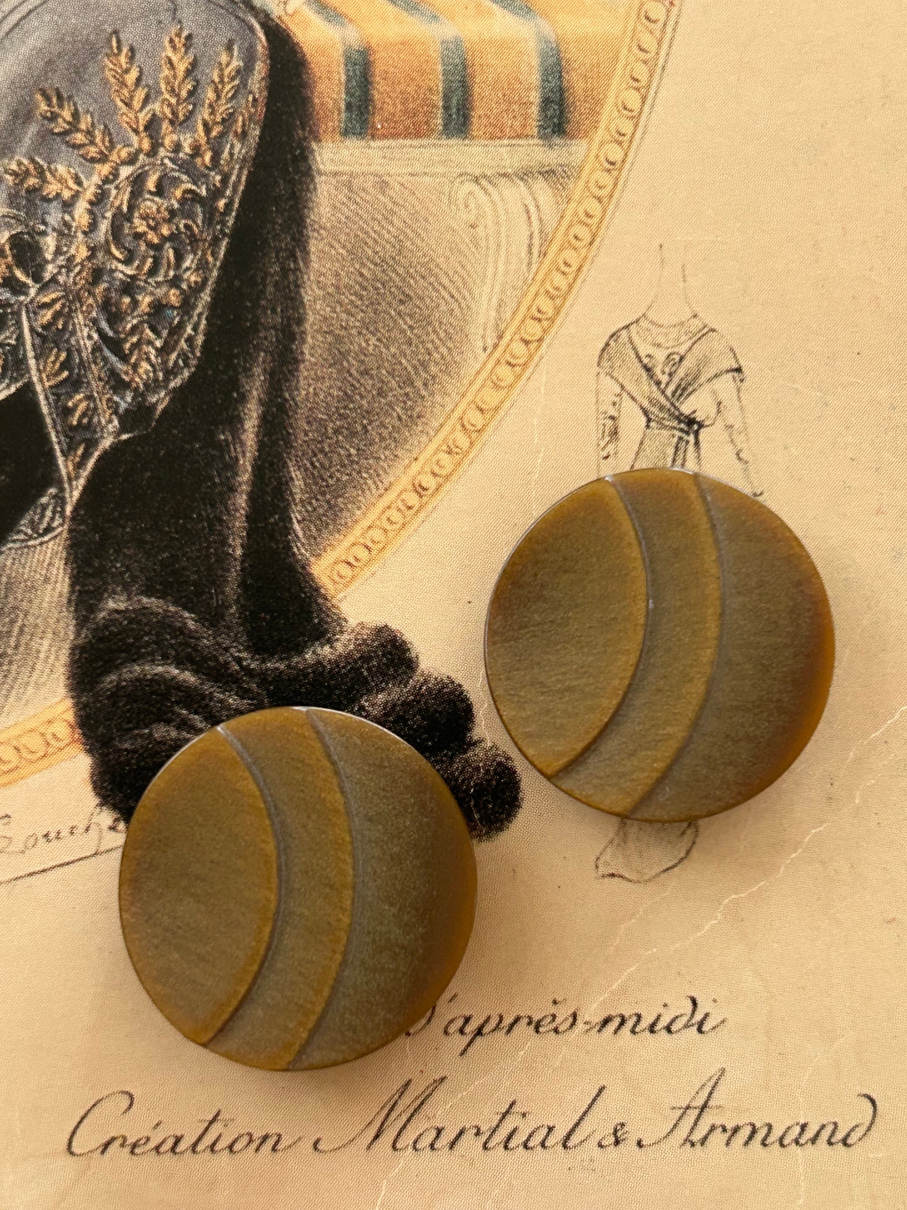 Japanese Vintage ボタン 23mm ブラウンゴールド グラデーション マット 昭和レトロ アクセサリーパーツ 装飾材 カルトナージュ