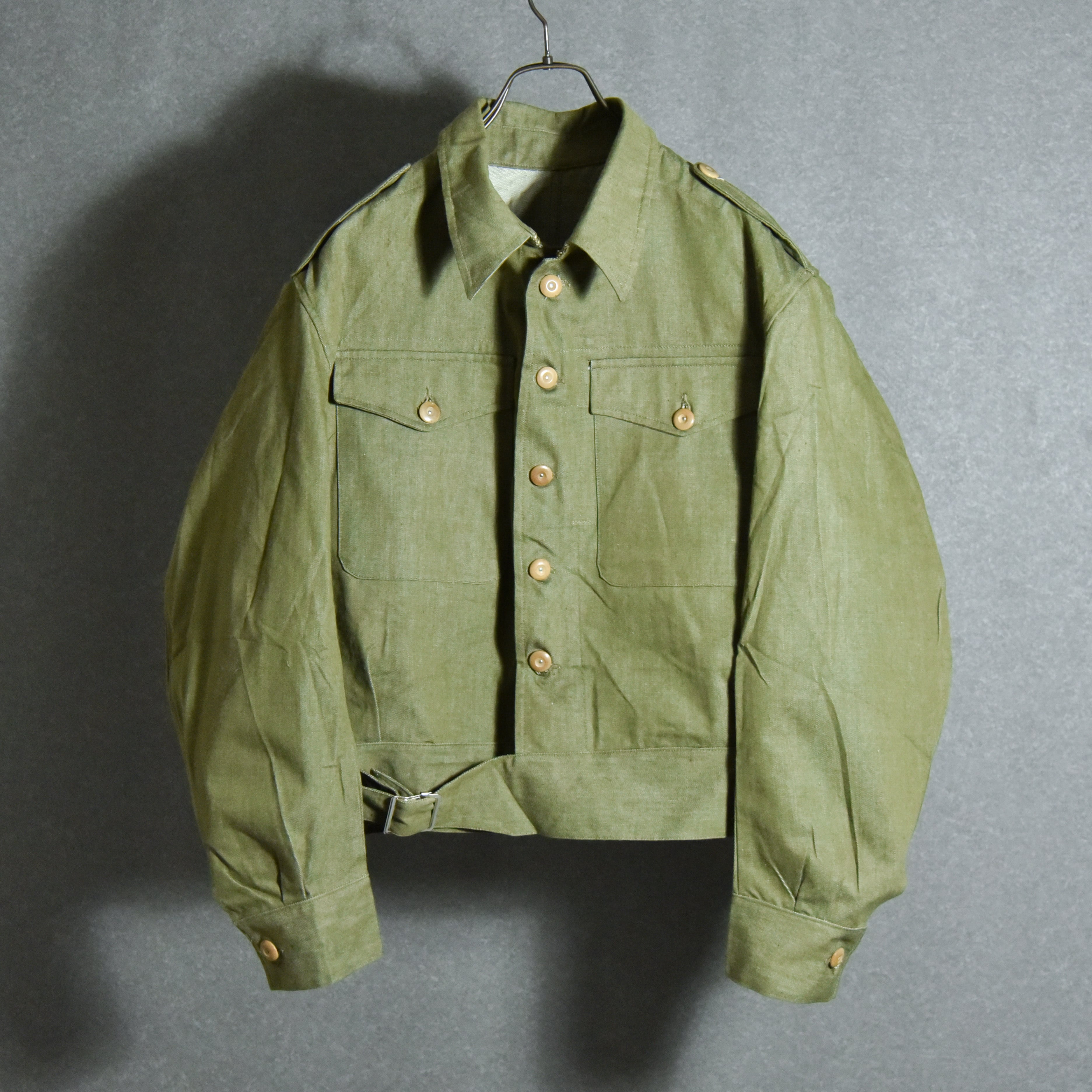 DEAD STOCK】50s British Army Green Denim Battle Dress Jacket