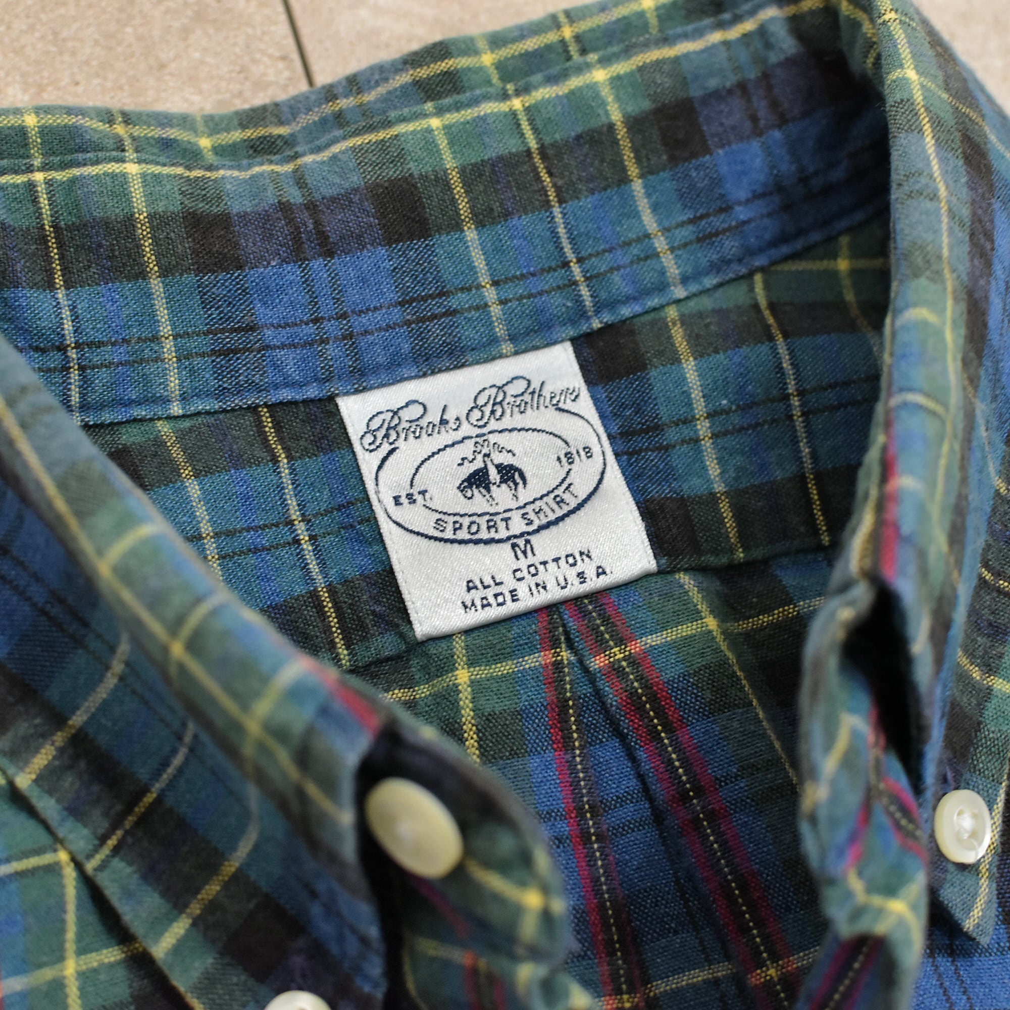 【BrooksBrothers】未使用品 B.Dチェックシャツ ロゴ刺繍 Brooks Brothers check BD shirt Made in USA | 古着屋 grin days