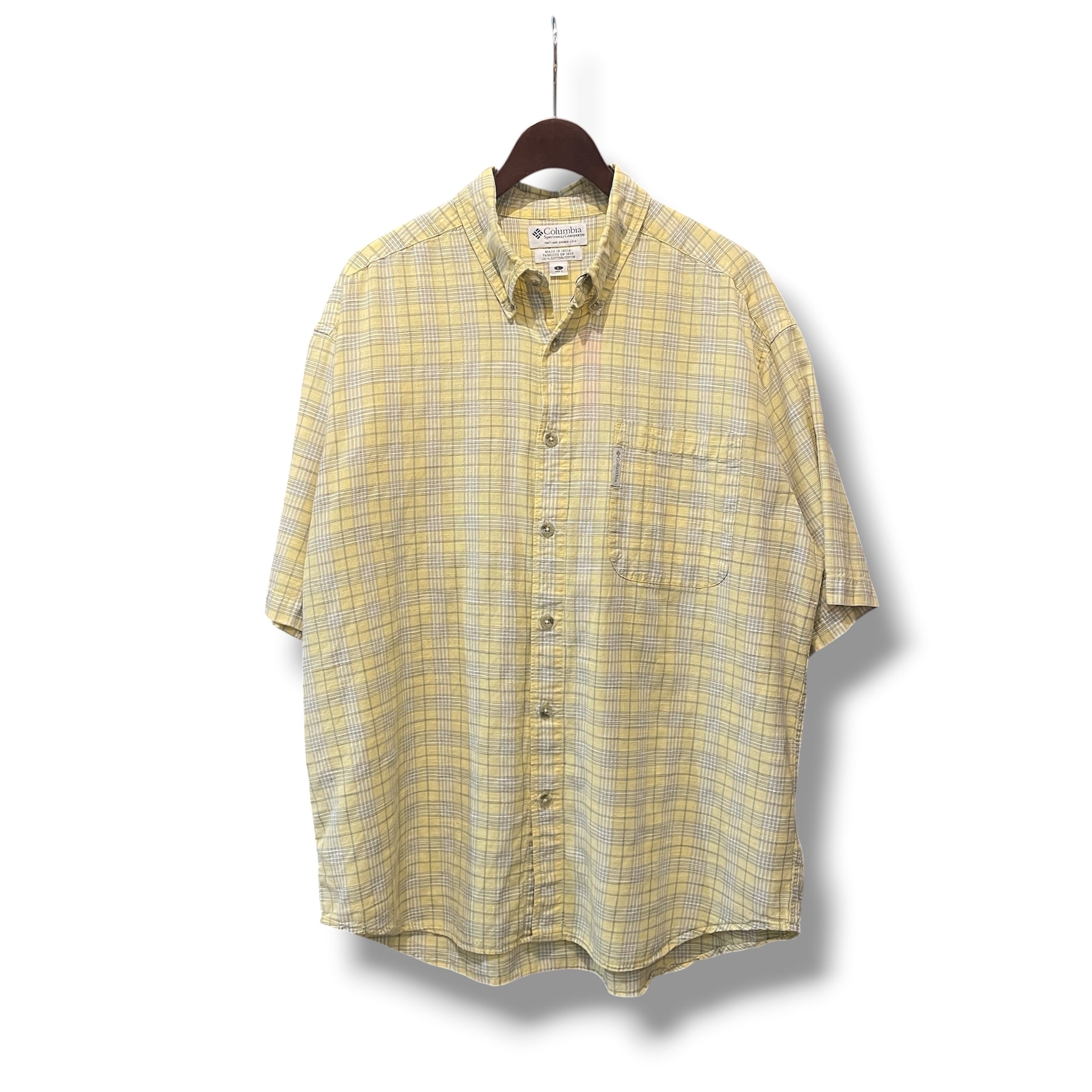 コロンビア シャツ 古着 L Columbia コロンビア 半袖シャツ チェック
