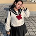 コスプレ衣装 オーバーサイズ 大きいサイズ 汎用 セーラー服 2本ライン ホワイトカラー ★即納品★