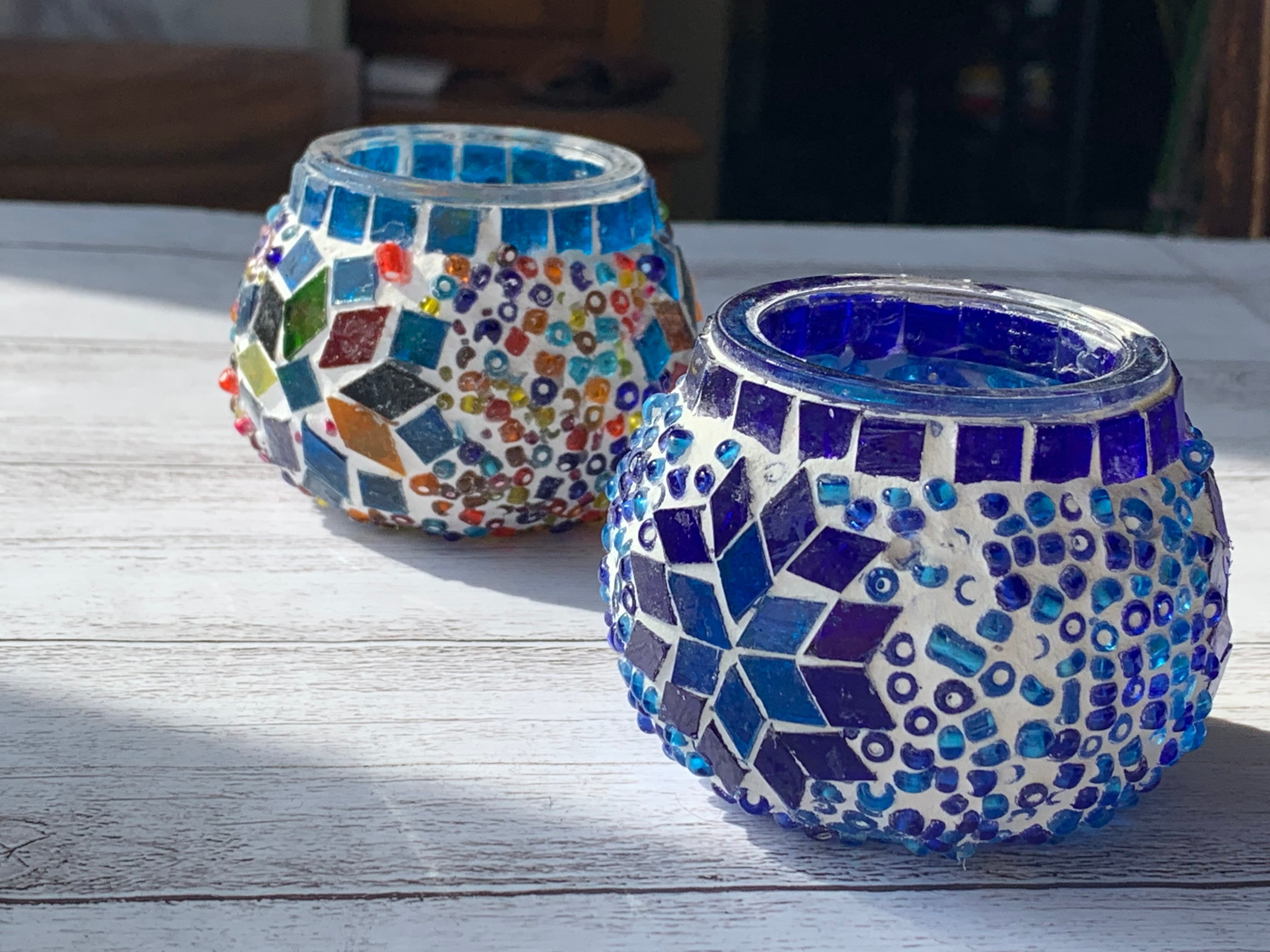 トルコモザイクガラスキャンドルホルダー