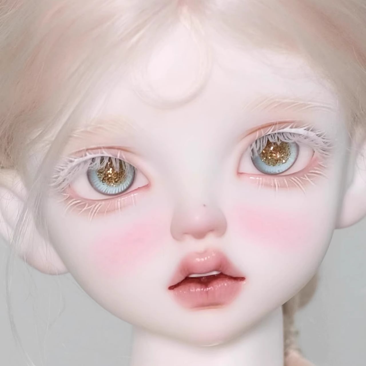 BJD グラスアイ】ドールアイ 12mm-18mm 金色ラメ キラ瞳 ゴールド
