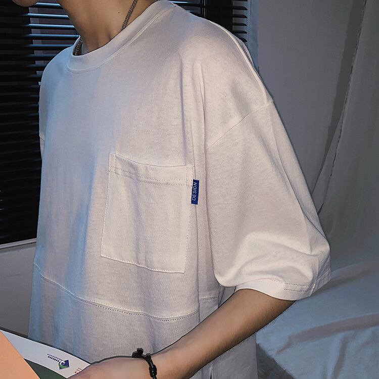 全2色 Tシャツ カットソー 無地 カジュアル 重ね着風 おしゃれ