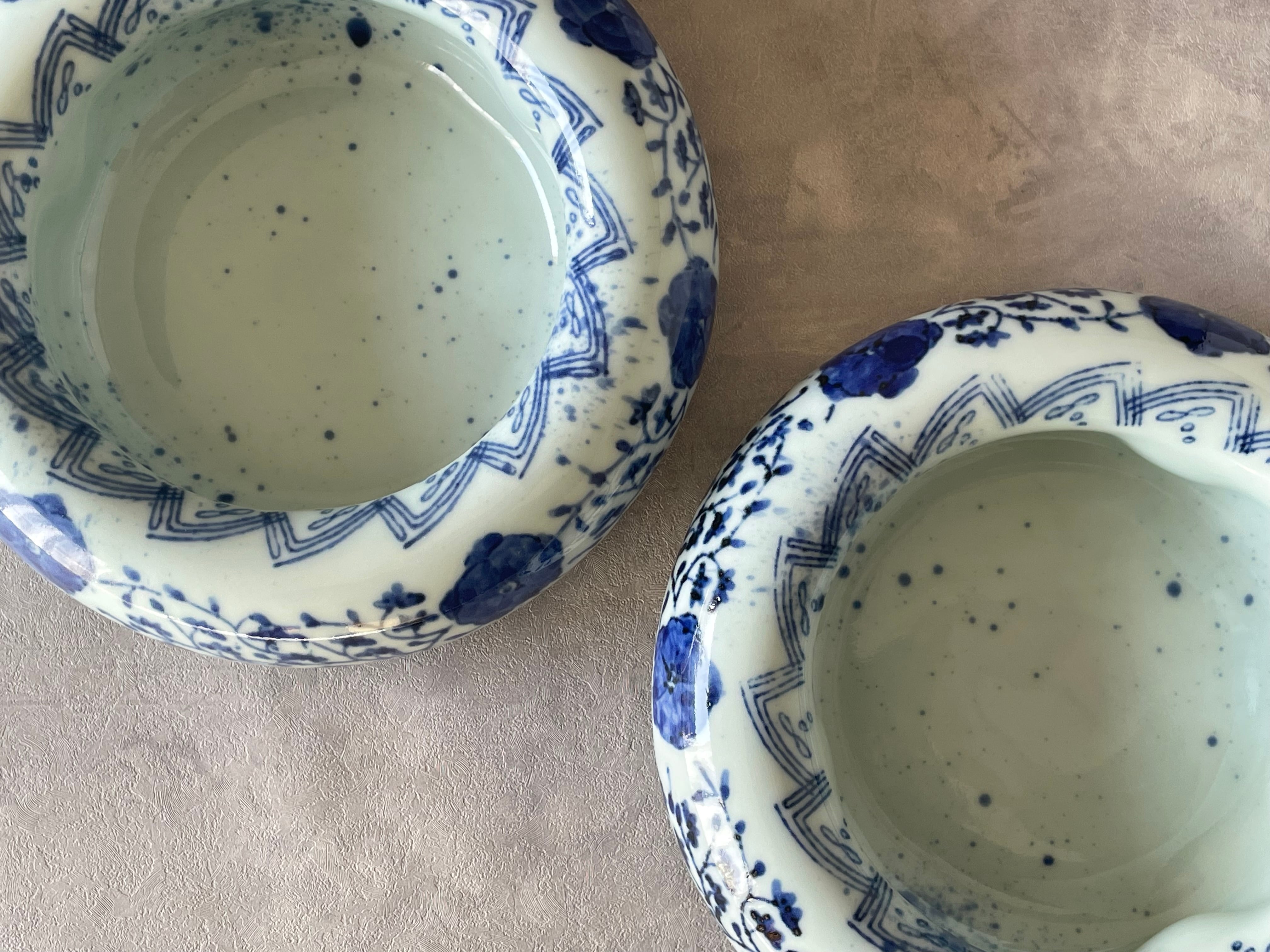 有田焼 福泉窯 染付草花地紋 7寸リブボウル | FUCHIGAMI TOJIKI