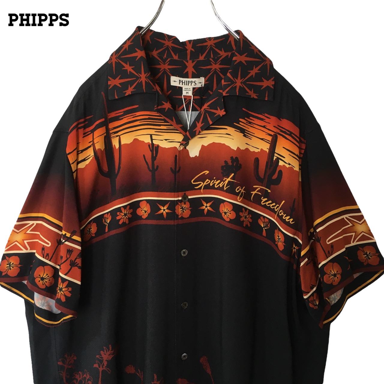 新品 PHIPPS ボウリングシャツ ヴィンテージスタイル 開襟 柄シャツ 