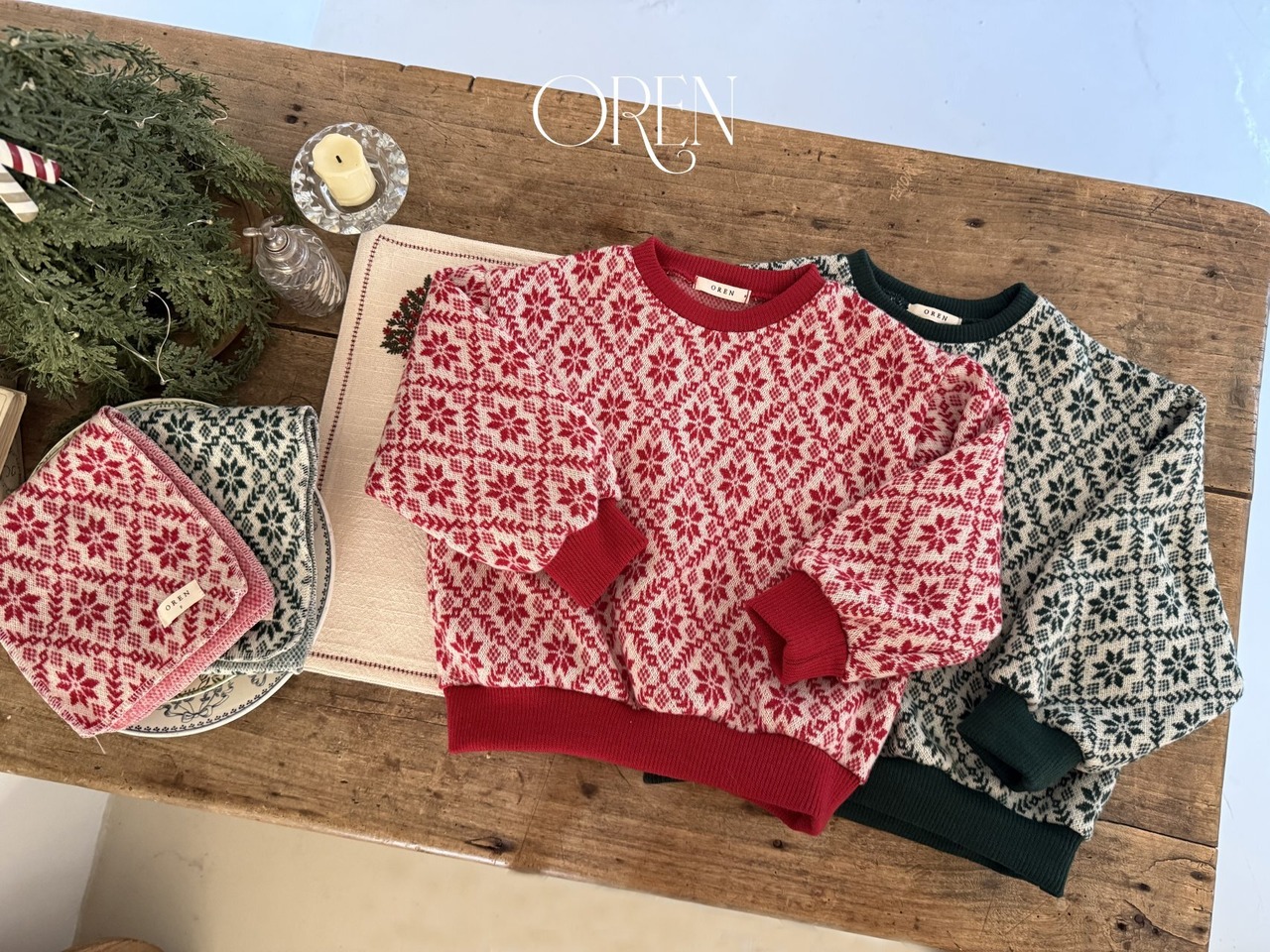 Oren X-mas［取寄］ snow flake mtm (muffler set)