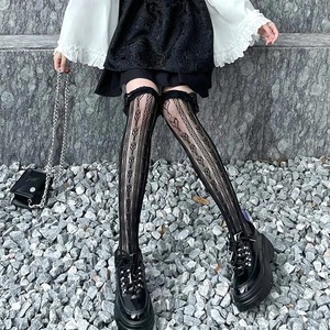 【予約】Gothic race sheer high socks