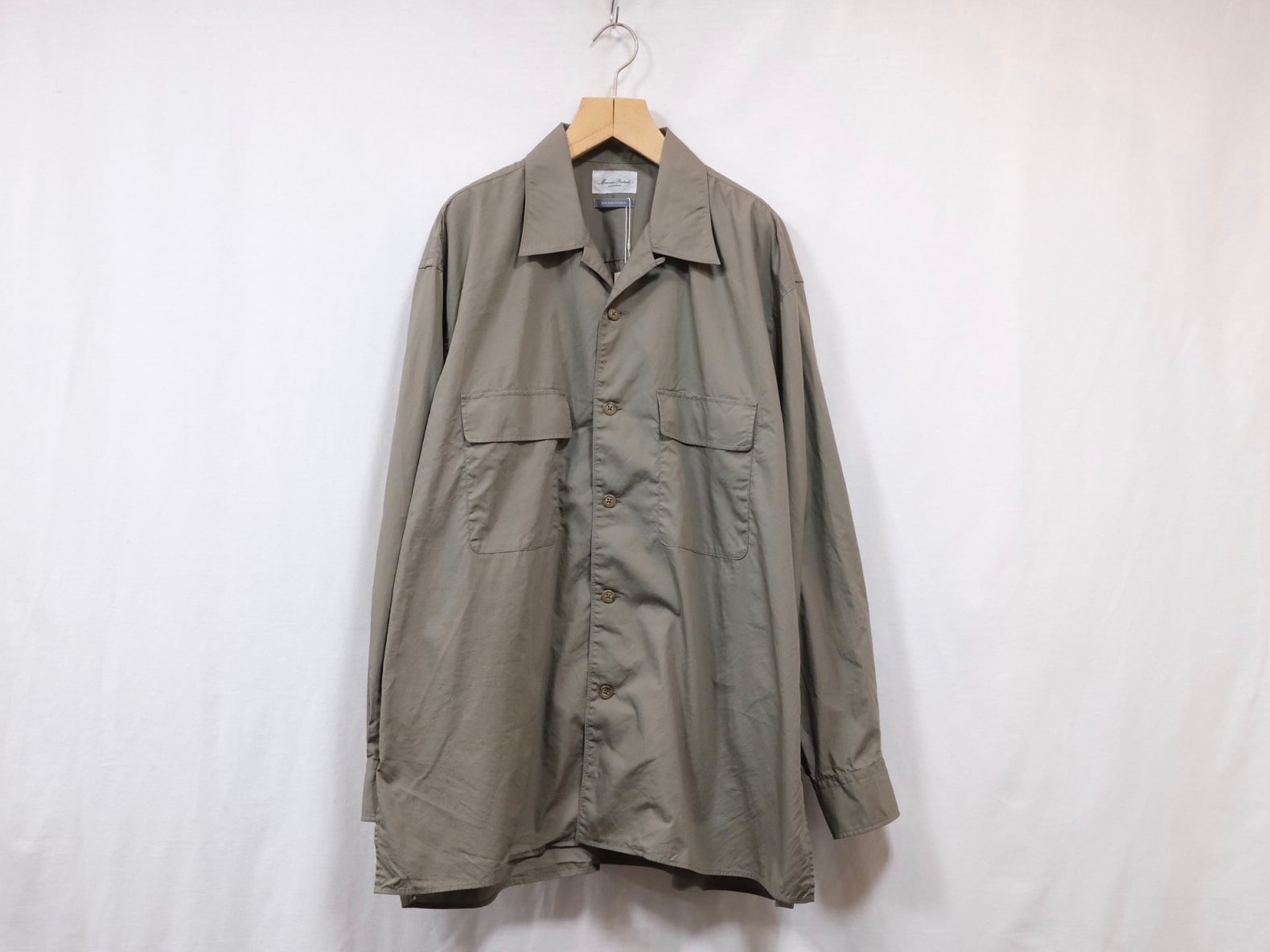 Marvine Pontiak shirt makers”Open Collar Shirt Olive” | Lapel 