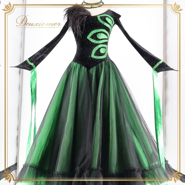 社交ダンス 衣装 スタンダードドレス ワンピース ドレス スタンダード 黒 緑 ベロア フリル レース デモ 競技 ダンス パーティ 発表会 上品 羽 高級感 ブラック系 グリーン系 ゴージャス スカート チュール おしゃれ 上品 高級衣装 ショー 衣装 美しい 華やか 大人用 社交ダンス 衣装 スタンダードドレス ワンピース ドレス スタンダード 黒 緑 ベロア フリル レース デモ 競技 ダンス パーティ 発表会 上品 羽 高級感 ブラック系 グリーン系 ゴージャス スカート チュール おしゃれ 上品 高級衣装 ショー 衣装 美しい 華やか 大人用