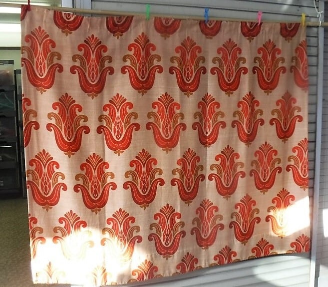 50sビンテージファブリックカーテン2枚組