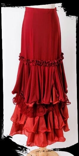 フラメンコ 衣装 ワンピース 赤 レッド 薔薇 薔薇柄 スペイン製
