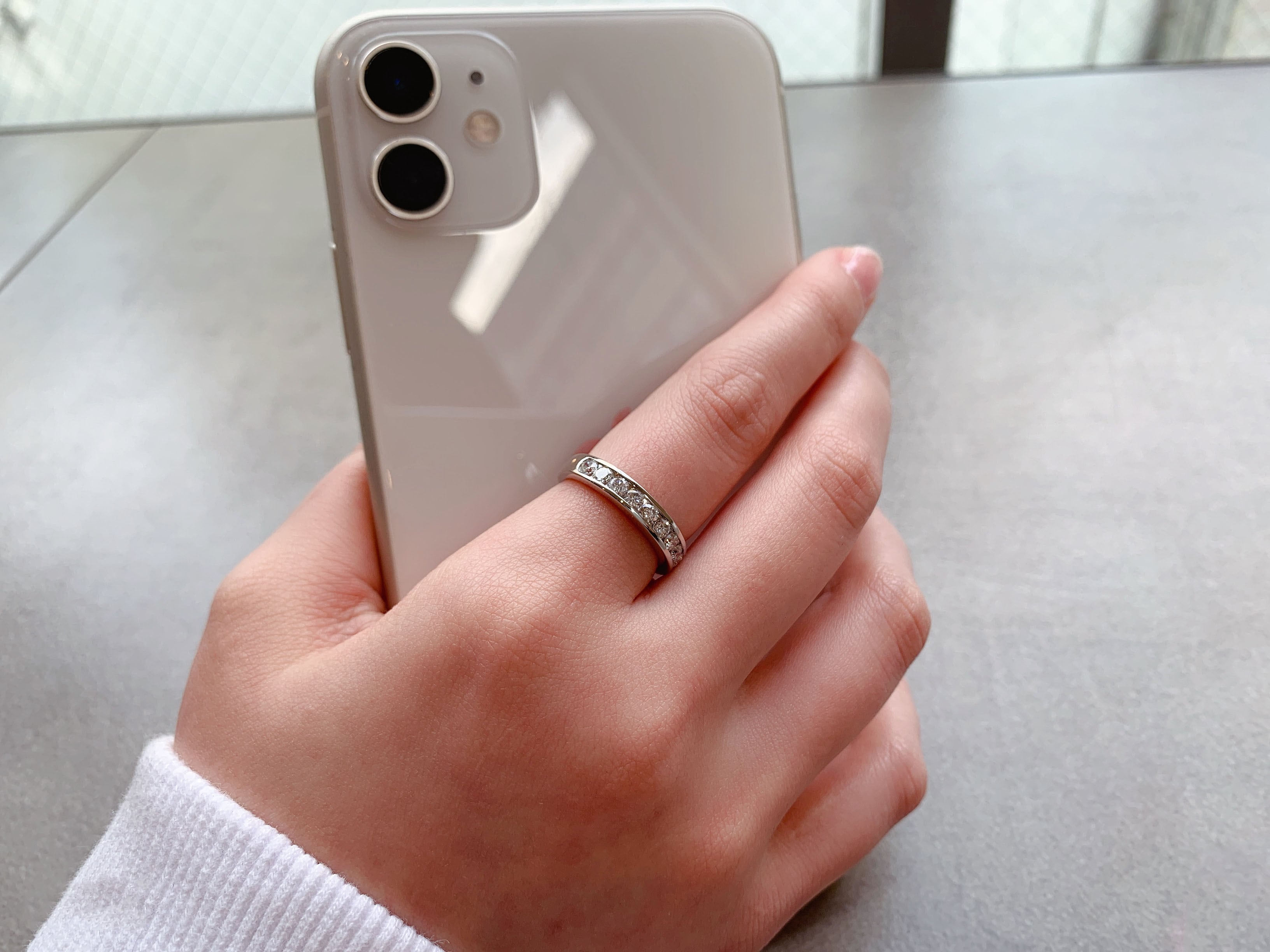 【結婚指輪 / 永久保証 ハーフエタニティリング】PT900 天然ダイヤモンド　ペアリング　マリッジ リング　結婚指輪　天然石　ダイヤモンド　プレゼント【一点物】