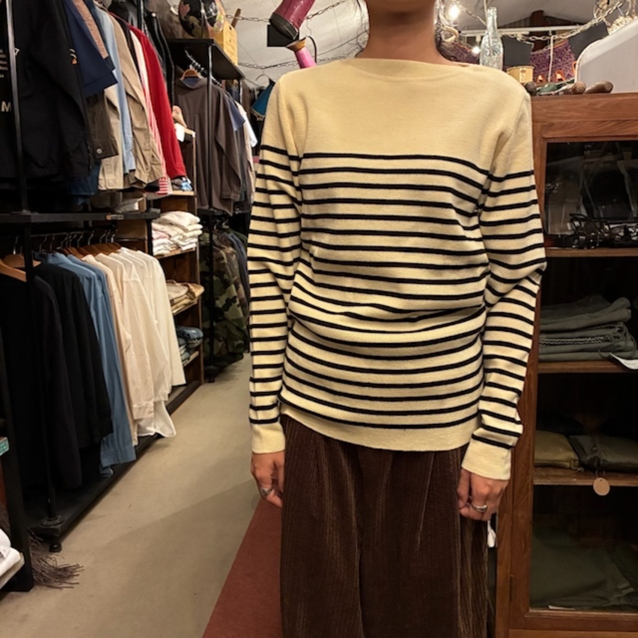 Frence type  Border sweater　フランスタイプ　ボーダーセーター　ホワイト×ネイビー　全3サイズ　ニット　ウール　アクリル