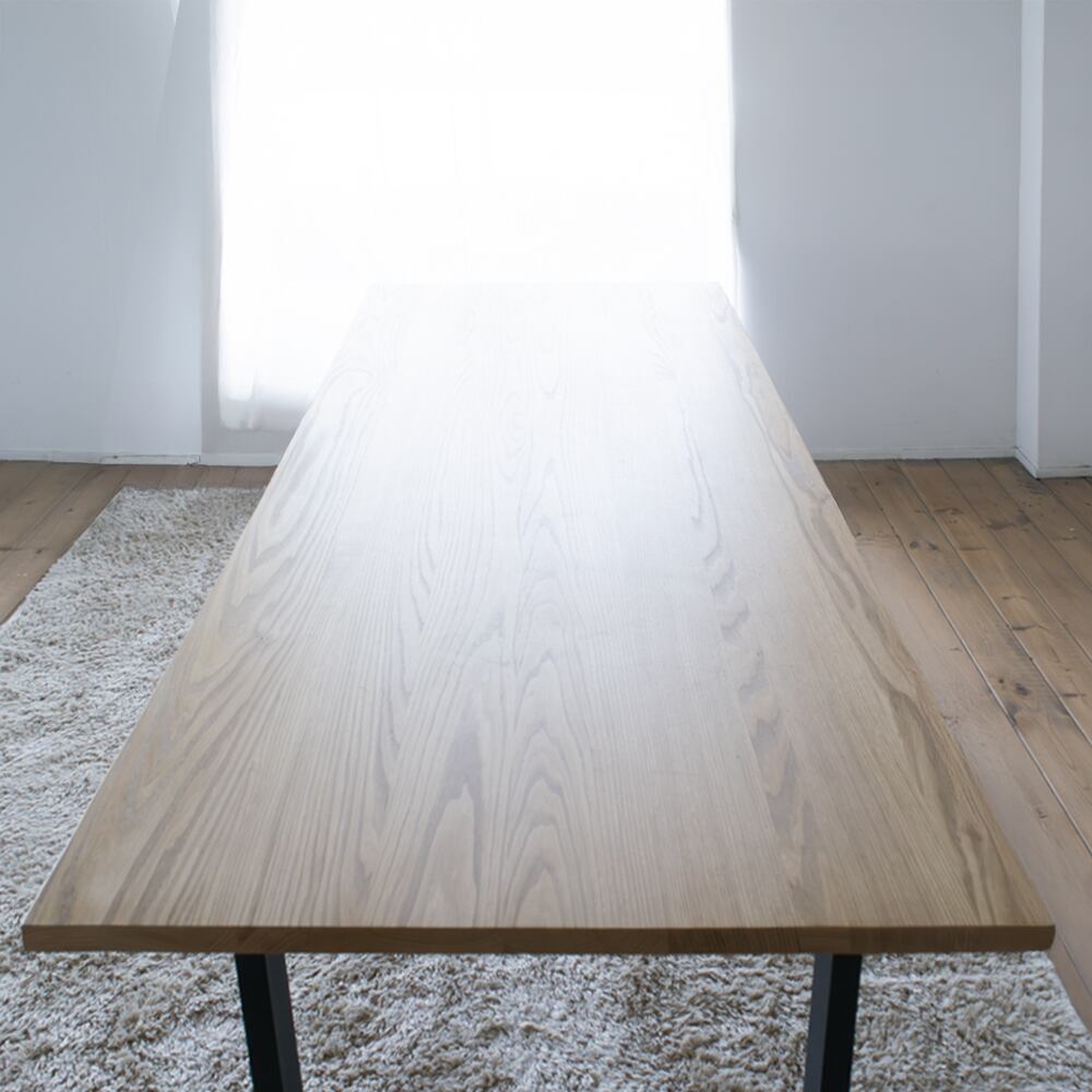 くりのスチール足ダイニング（幅120cm〜180cm・国産栗材・ウレタン塗装