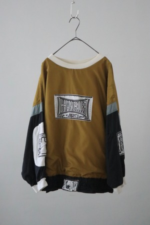 graphic panel nylon cotton pullover