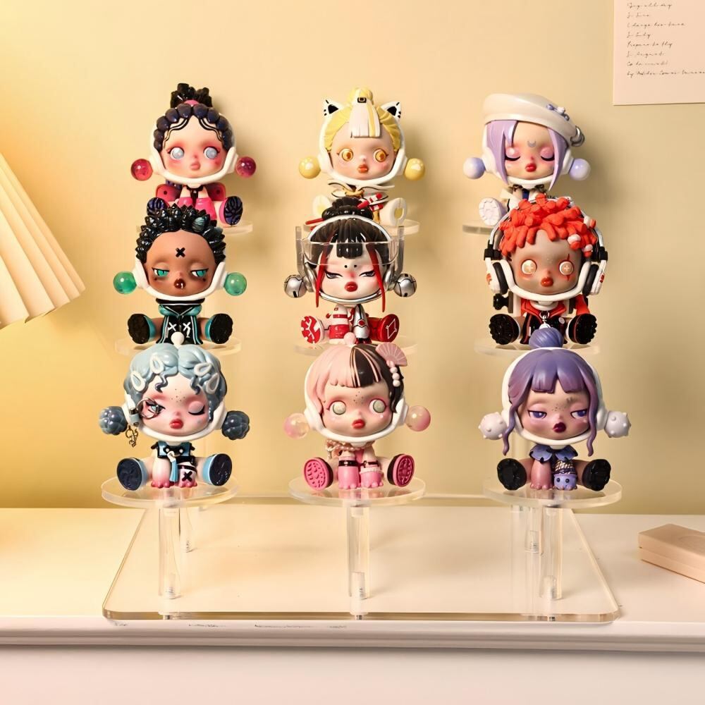 ぬいぐるみ 透明 アクリル ディスプレイスタンド 3段 階段式 卓上収納