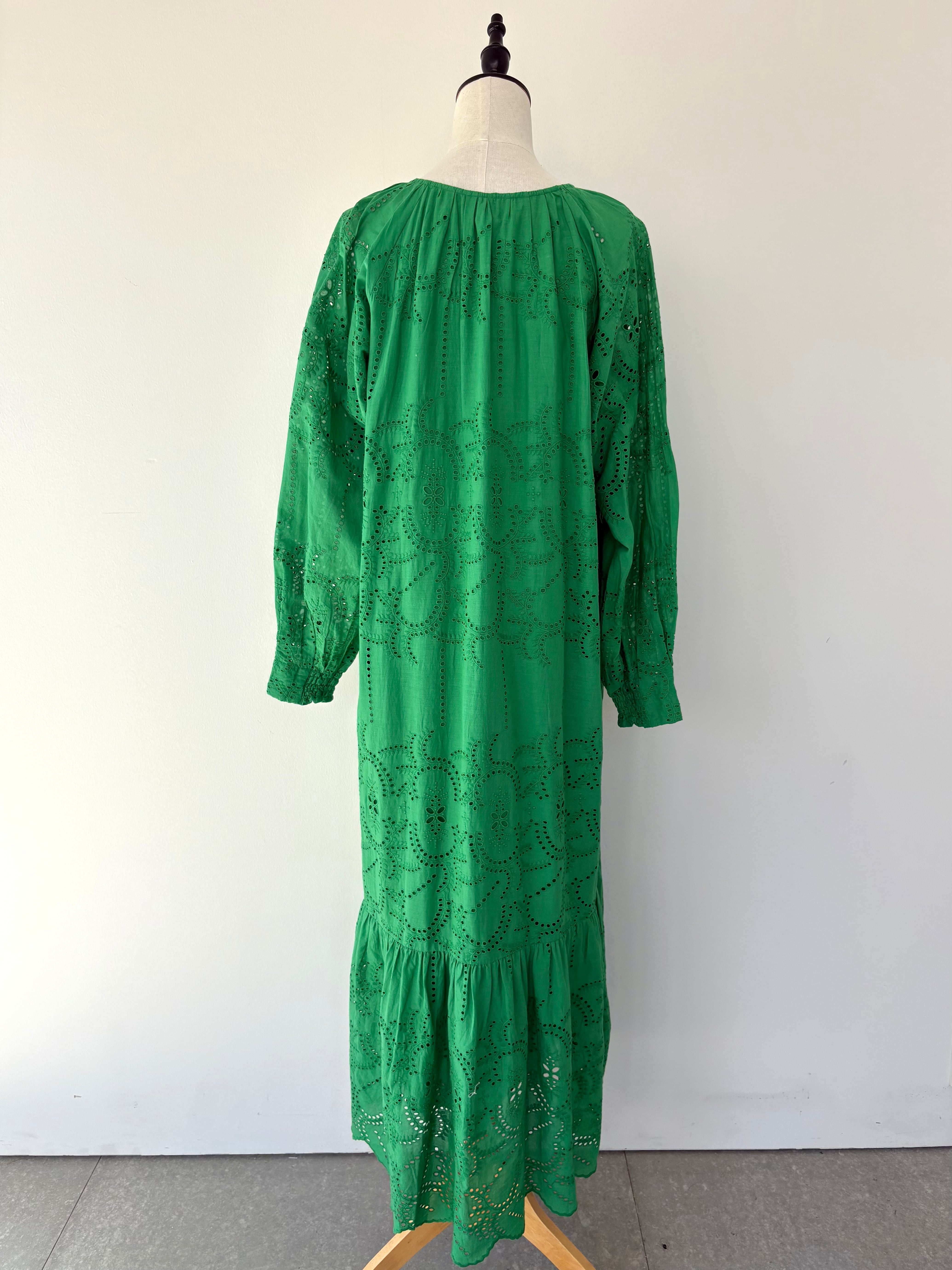 ne Quittez pas Cotton Voile Lupina Cifre Long Sleeve Dress