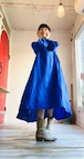Farfalla dress washed linen canvas / col.blue
