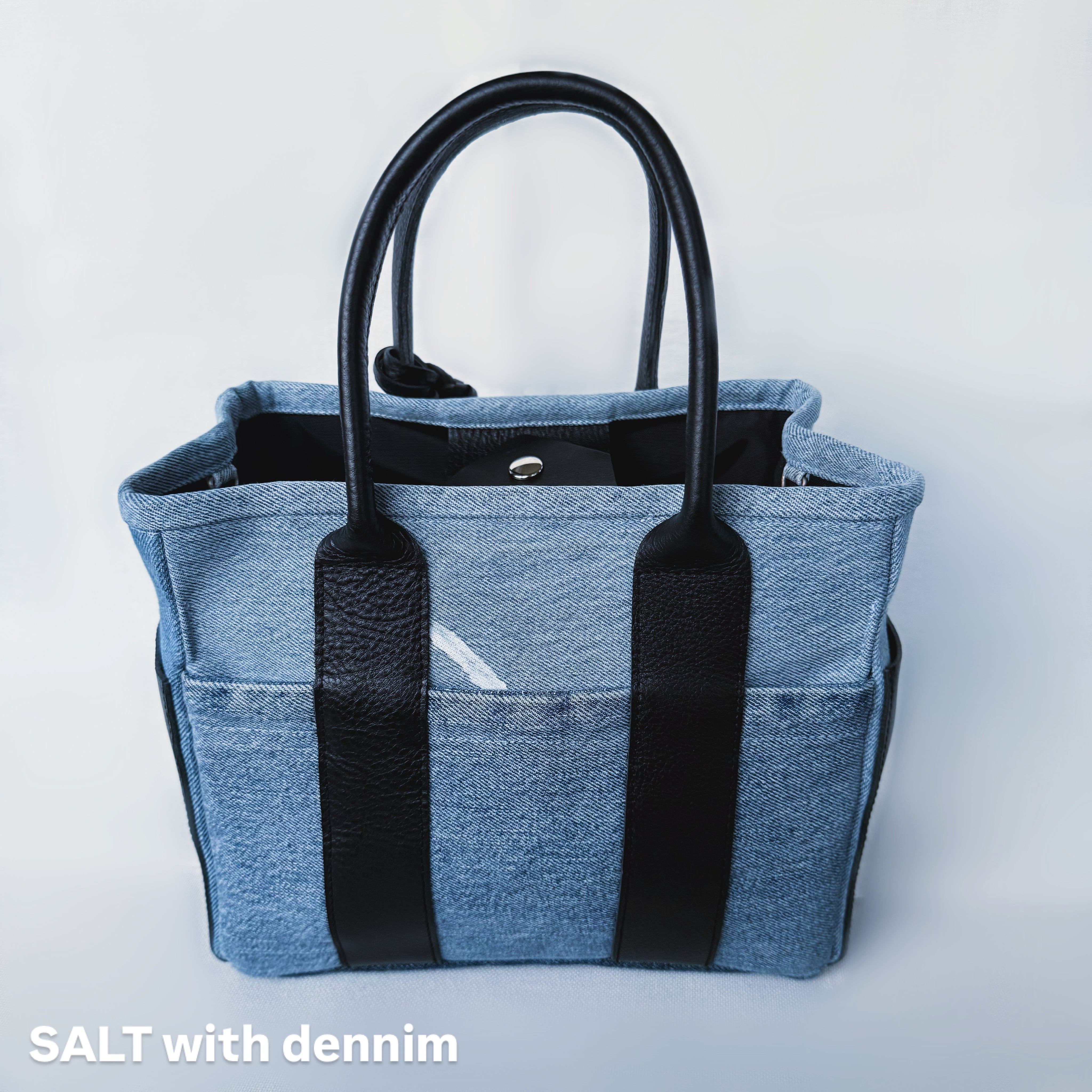 Denim×leatherスクエアトートmini No.6745