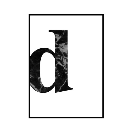 "d" 黒大理石 - Black marble - ALPHAシリーズ [SD-000531] A4サイズ ポスター単品