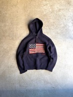 Polo by Ralph Lauren “AMERICAN FLAG WOOL-BLEND HOODED SWEATER”