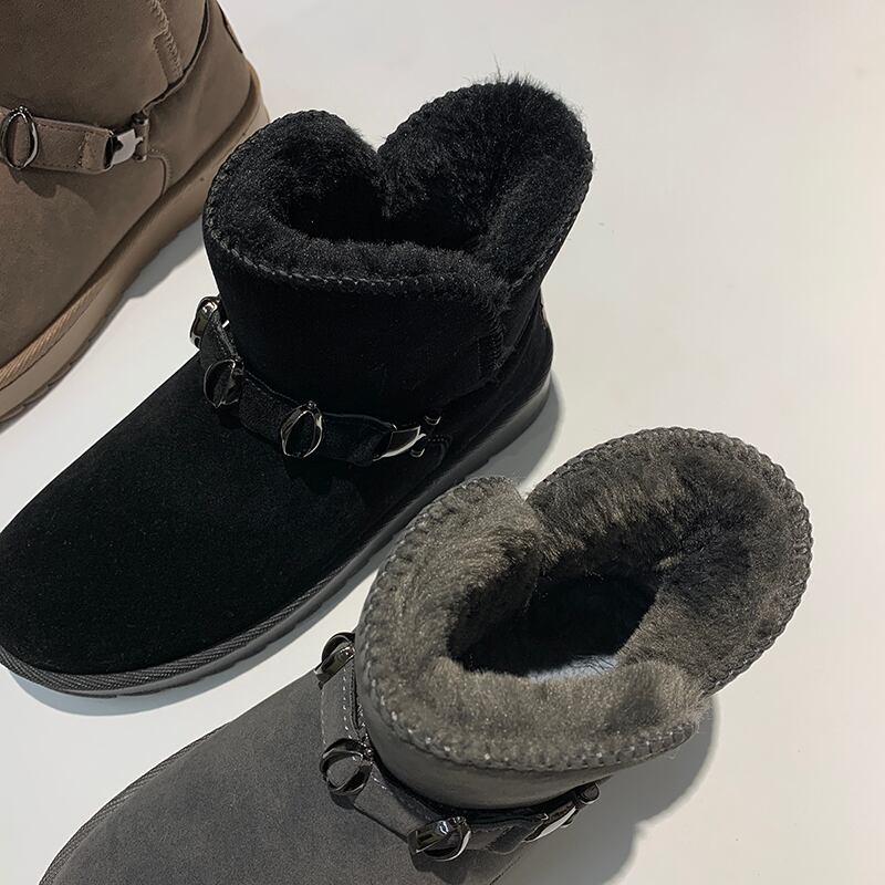 ブーツショートウィンターカジュアルバックル 靴 シューズ コットン 冬物 フェイクシューズ13758087595