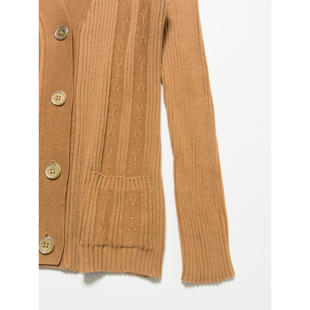【Made in Italy】Cotton rib knit cardigan（イタリア製 コットンリブニットカーディガン）3d