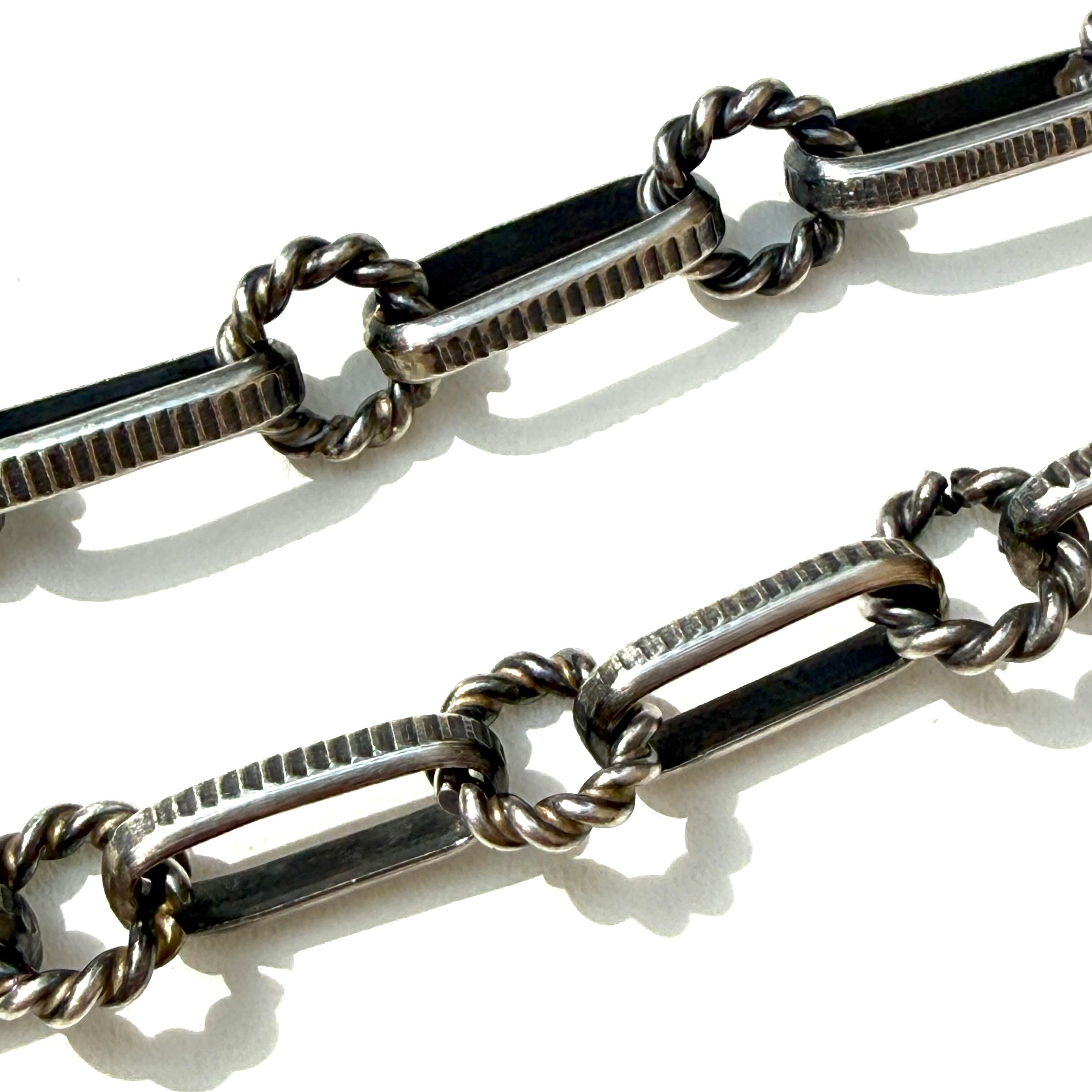 Navajo Chain Bracelet （Half Round Stamped Link） Size M ナバホ