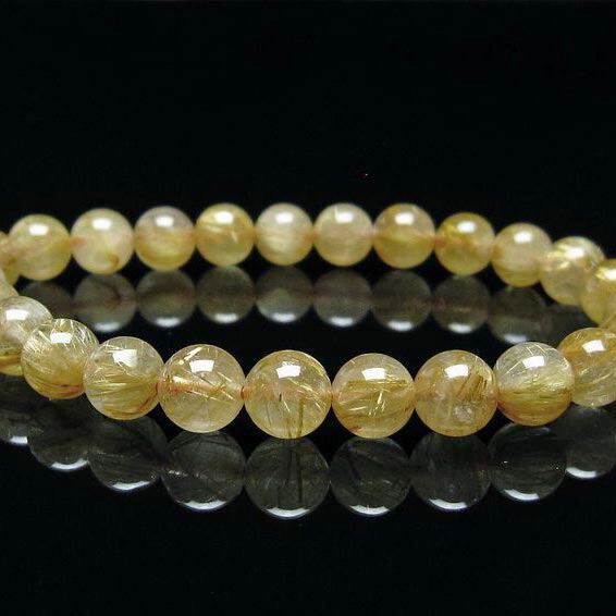 タイチンルチルクォーツ ブレスレット 7mm ルチルクォーツ ブレス 一点物 111-41641