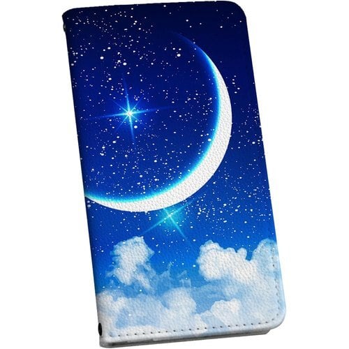 iphone7 ケース カバー 手帳 スマコレ 手帳型 レザー 手帳タイプ 革 スマホケース スマホカバー 012807 空 夜空 月 27