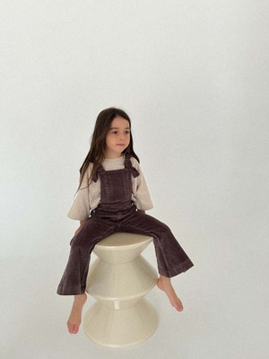 【即納/送料無料】twin collective / Farrah Flare Overall - Brown Cord-