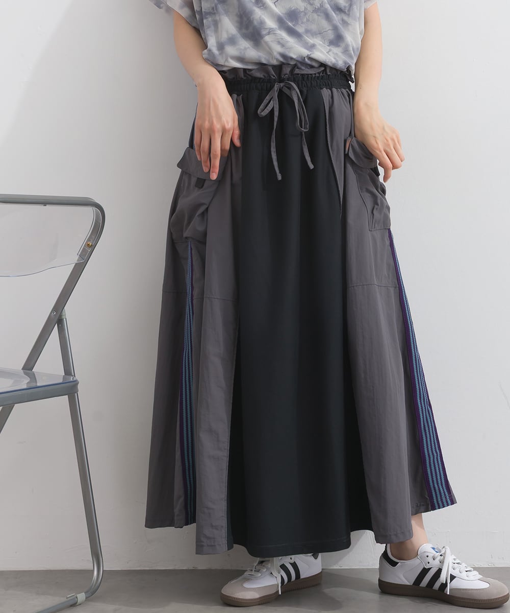 K262057 シルケットツイルトラックリメイクスカート / Mercerized