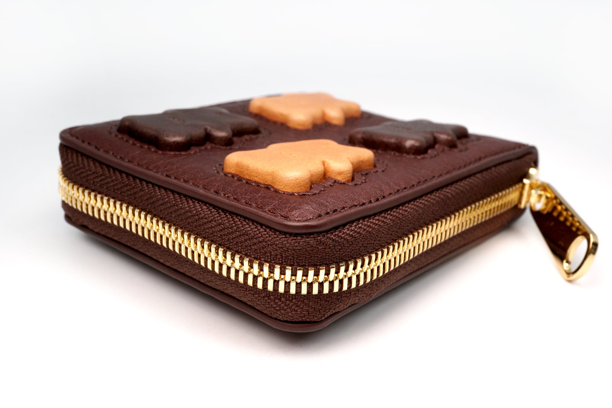 くまちゃんブラウニーマルチミニ財布（本革製）／お菓子な革小物