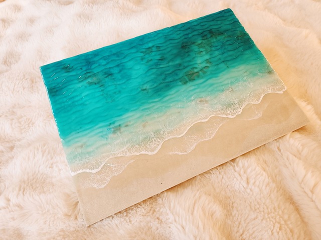 449.オーシャンレジンアート 波紋アートB4パネル