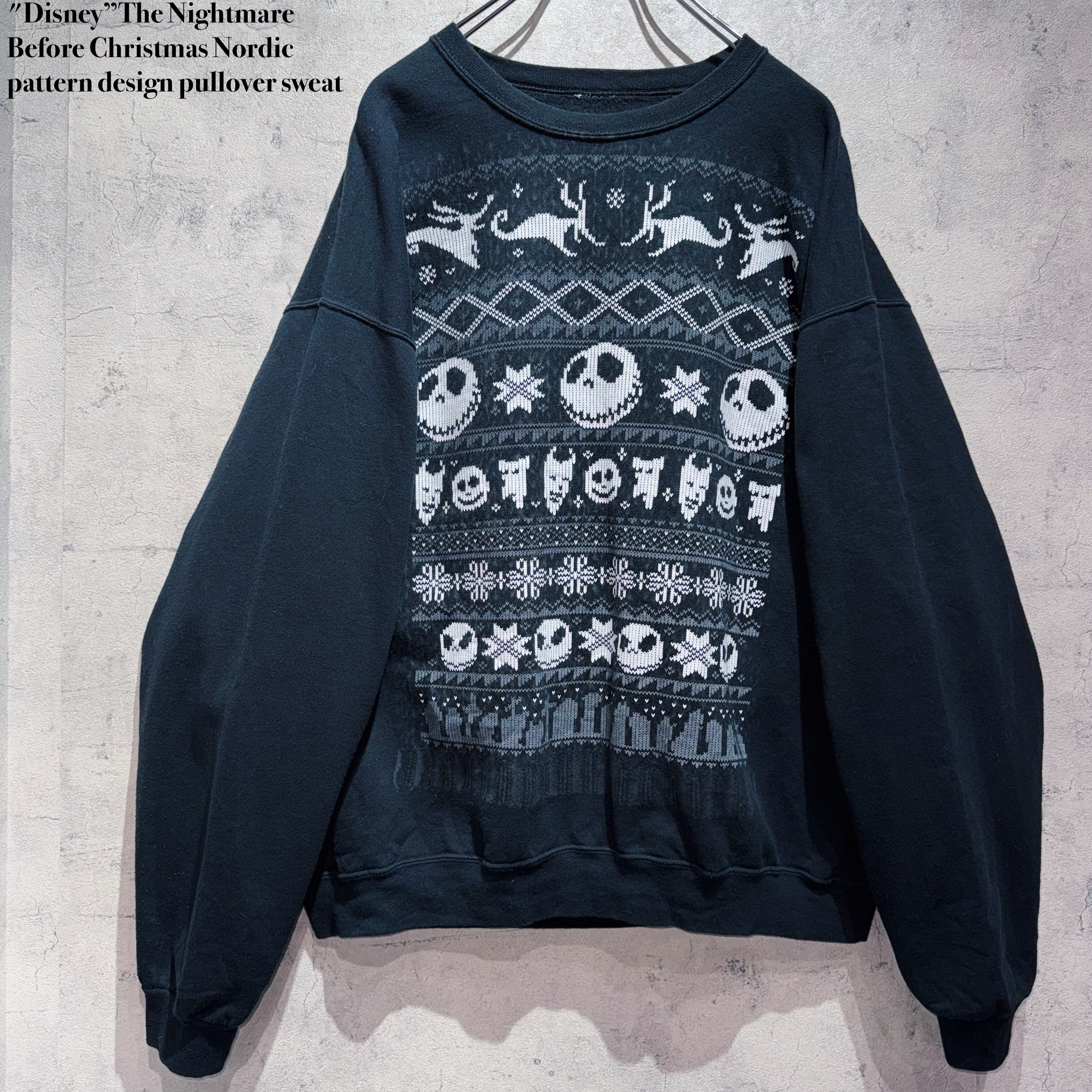 "Disney”The Nightmare Before Christmas Nordic pattern design pullover sweat