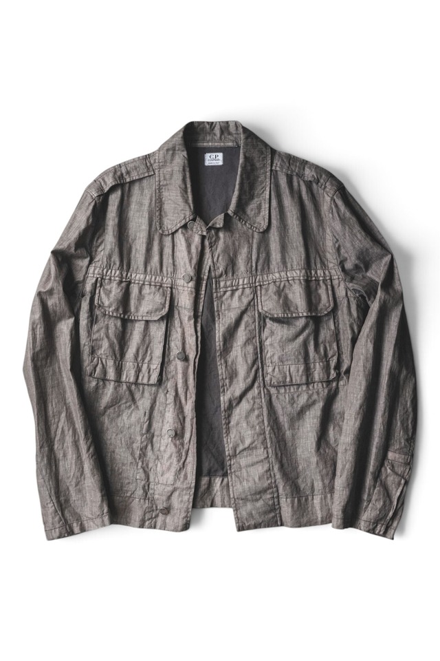 99SS "C.P.COMPANY" LINO-FLAX Fly-Front Military Jacket Made in ITALY (Design by Moreno Ferrari)