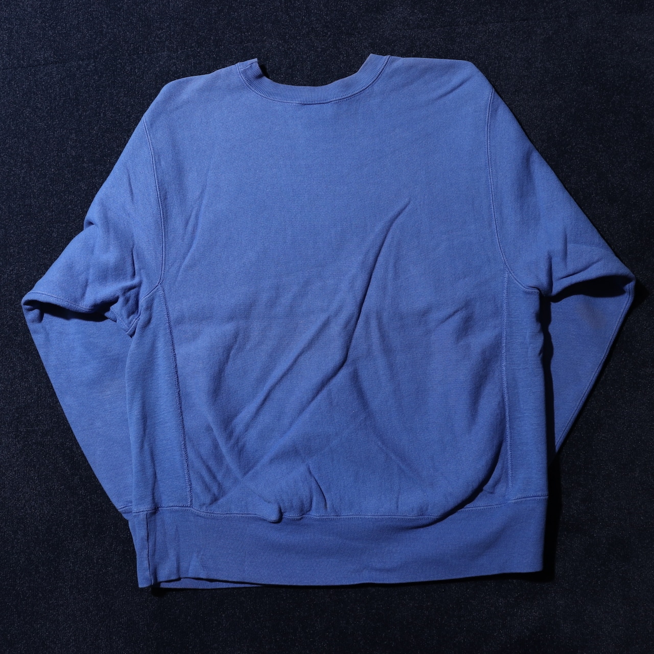 L 青無地 80s USA ブルー リバースウィーブ チャンピオン スウェット