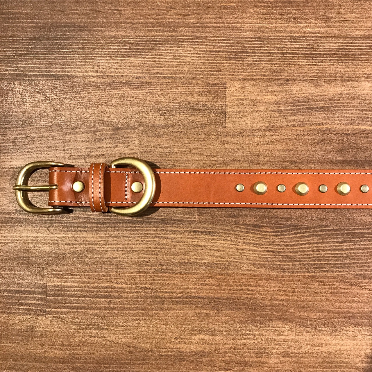 Bull. スタッズ付き レザーカラー（首輪） ブラウン - 2