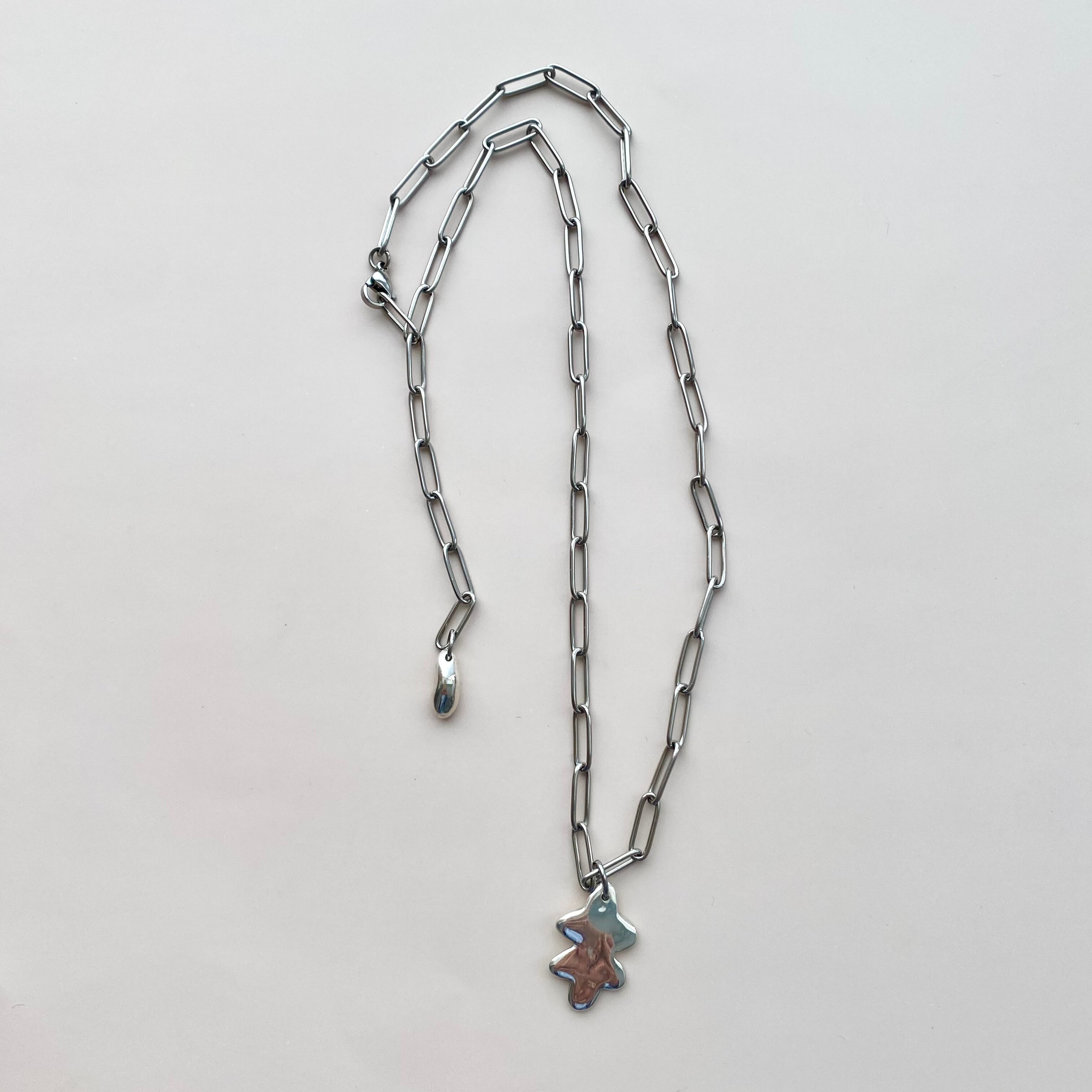 リサイクルシルバーのネックレス leaves and seeds（las01