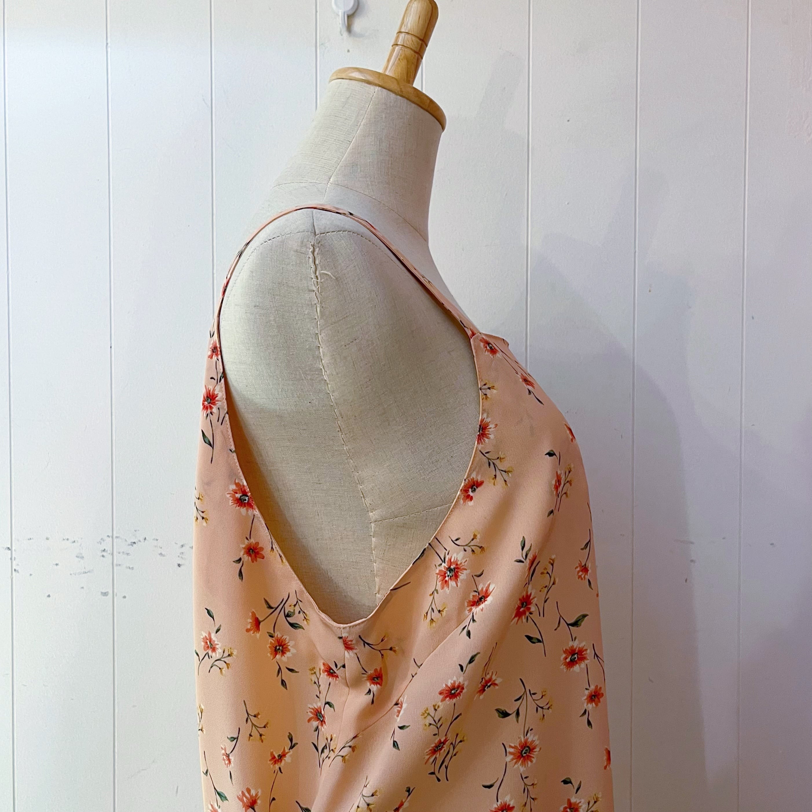 pink flower apron one-piece