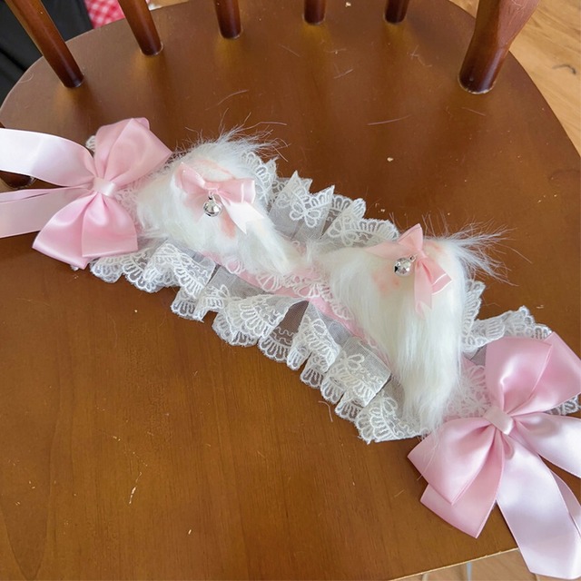 猫耳 ケモ耳 ヘッドドレスレース リボン イベント コスプレ サブカル 服 地雷系 通販